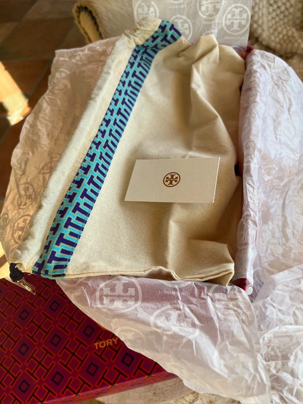 Tory Burch Cream Logo Slide Mules
